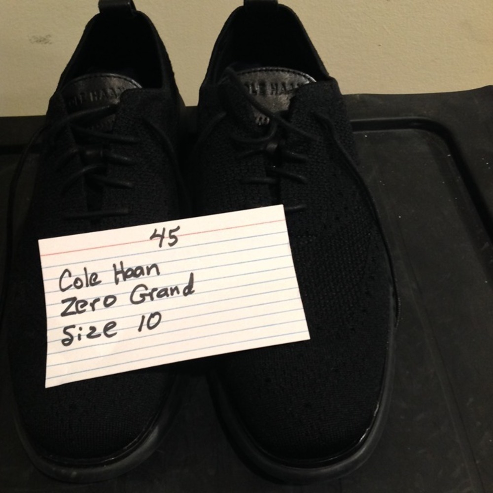 Cole Haan ZeroGrand Men's‎ Knit Oxford Shoes Size 10 Black
